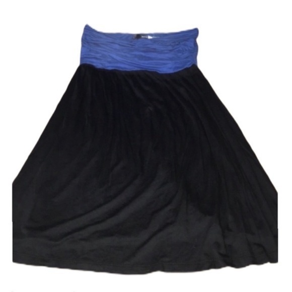 🆕 Aqua Color Block Blue & Black Strapless Dress S - Picture 3 of 3